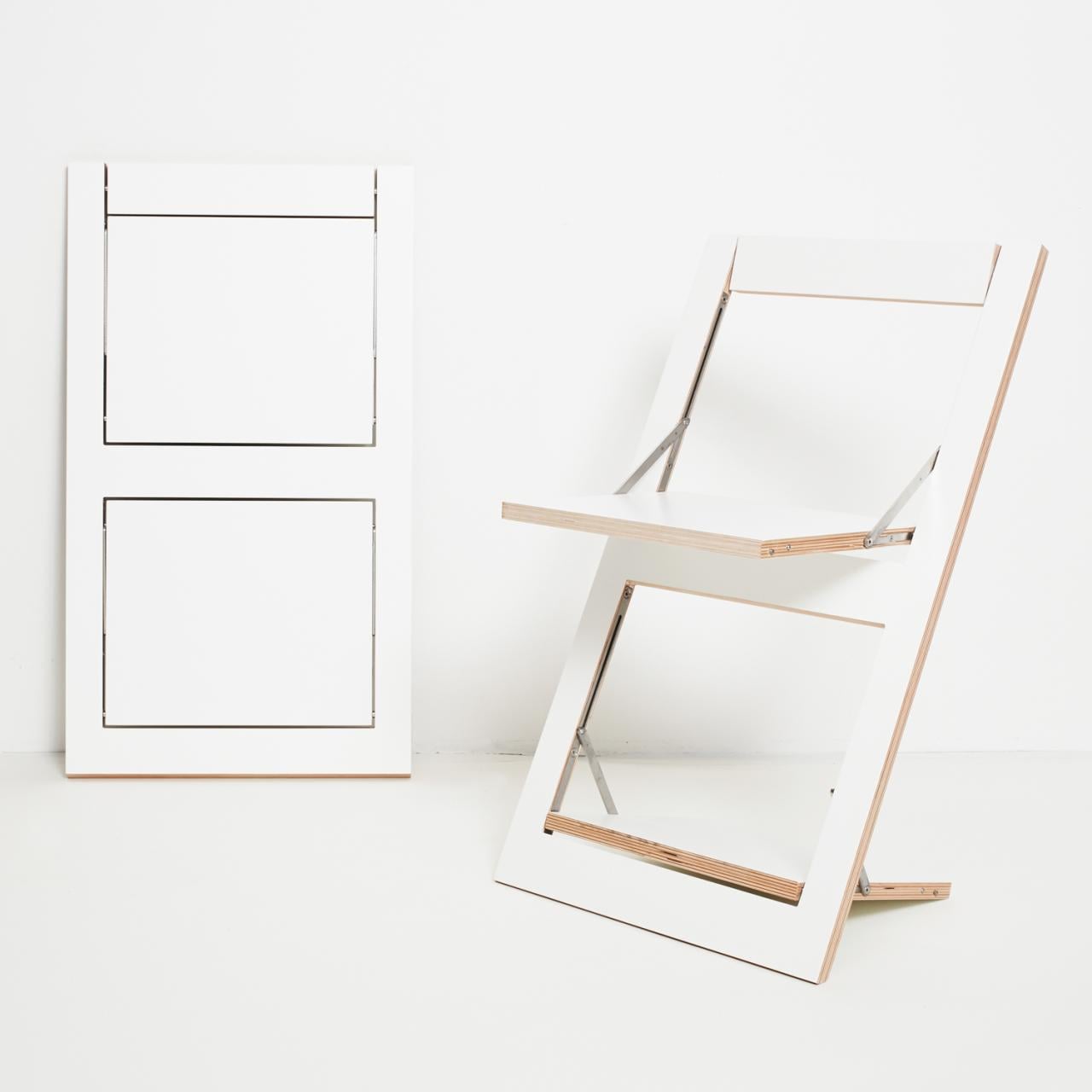 Fläpps folding chair in white from AMBIVALENZ
