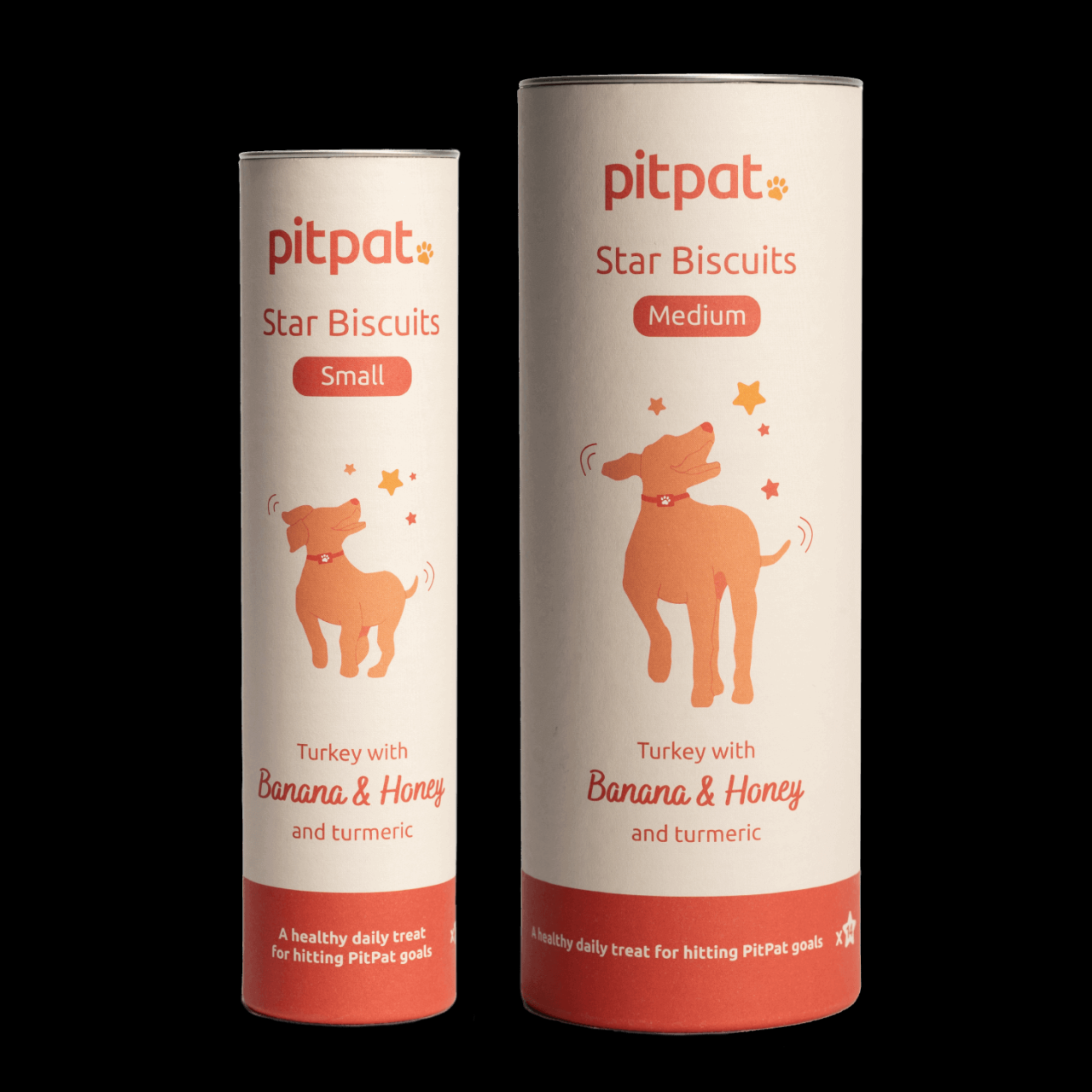 A tube of Small PitPat Stars and a tube of Medium PitPat Stars